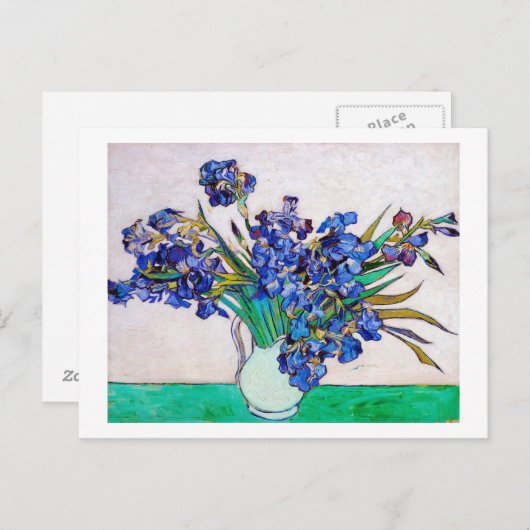 Carte Postale Irises par Vincent Van Gogh (Devant / Derrière)