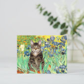 Carte Postale Irises - Tabby Tiger cat 30 (Debout devant)