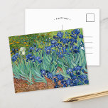 Carte Postale Irises | Vincent Van Gogh<br><div class="desc">Irises (1889) de l'artiste post-impressionniste néerlandais Vincent Van Gogh. La peinture paysagère originale est une huile sur toile montrant un jardin de fleurs d'iris en fleurs. Utilisez les outils de conception pour ajouter du texte personnalisé ou personnaliser l'image.</div>