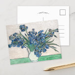 Carte Postale Irises | Vincent van Gogh<br><div class="desc">Irises (1890) | Oeuvre originale de l'artiste post-impressionniste néerlandais Vincent Van Gogh (1853-1890). Le tableau représente une vie calme avec un bouquet plein de fleurs bleues sur une table verte contre un arrière - plan blanc crémeux. Utilisez les outils de conception pour ajouter du texte personnalisé ou personnaliser l'image.</div>