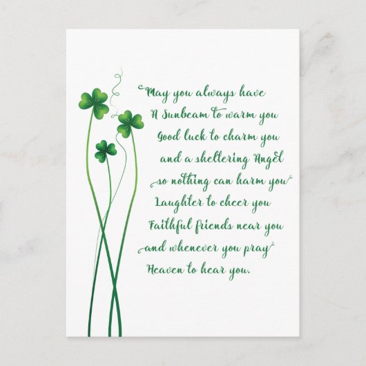 Carte postale Irish Blessing Calligraphy (Devant)
