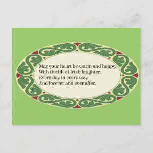 Carte Postale Irish Blessing - Heart be Warm & Happy