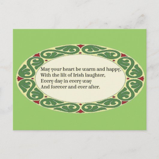 Carte Postale Irish Blessing - Heart be Warm & Happy (Devant)