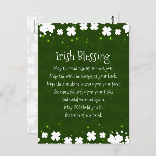 Carte Postale Irish Blessing May the Road Rise Up to Meet You (Devant / Derrière)
