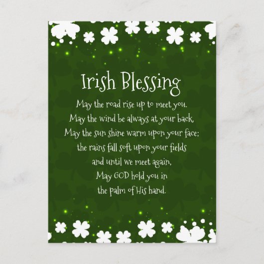 Carte Postale Irish Blessing May the Road Rise Up to Meet You (Devant)