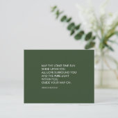 Carte Postale Irish Blessing Sage Vert & Blanc Stripe Moderne (Debout devant)