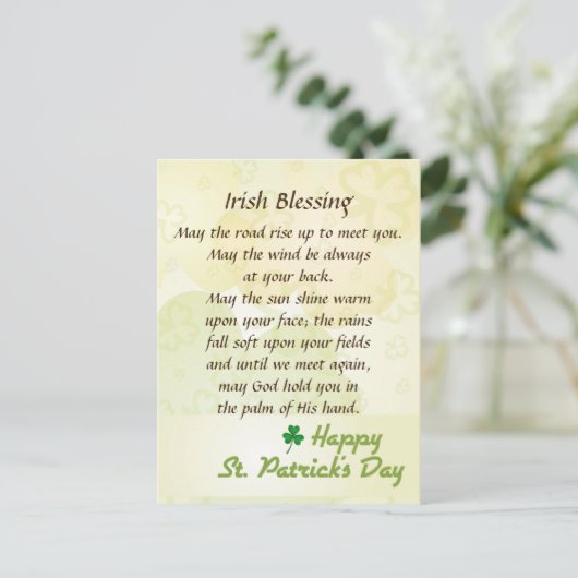 Carte Postale Irish Blessing St. Patrick's Day Custom (Debout devant)