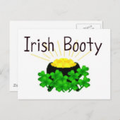 Carte Postale Irish Booty Pot of Gold St. Patrick's Day (Devant / Derrière)