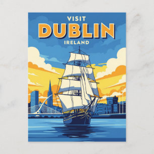 Carte Postale Irish Dublin Tall Ship