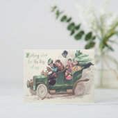 Carte Postale Irish Family Antique Car Driving (Debout devant)