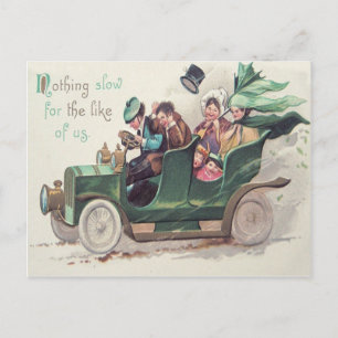 Carte Postale Irish Family Antique Car Driving