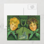 Carte Postale Irish Girls Shamrock Blarney Castle (Devant / Derrière)