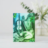 Carte Postale Irish Harp et St.Patrick's Day Cat Making Music (Debout devant)