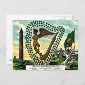 Carte Postale Irish Pride Les Emblems de l'Irlande (Devant / Derrière)