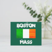 Carte Postale Irish Roots in Boston MA – Bold Flag Graphic (Debout devant)