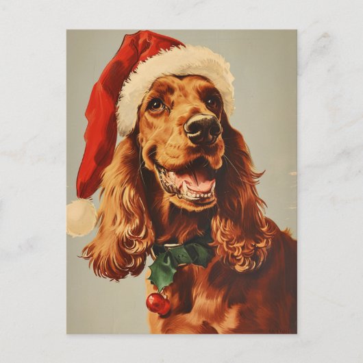 Carte Postale Irish Setter Christmas (Devant)