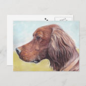 Carte postale Irish Setter Dog Art (Devant / Derrière)