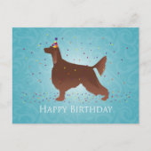 Carte Postale Irish Setter Joyeux Design d'anniversaire (Devant)
