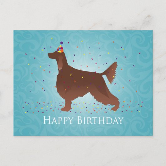 Carte Postale Irish Setter Joyeux Design d'anniversaire (Devant)
