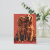Carte Postale Irish Setter Valentine's Day (Debout devant)