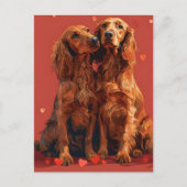 Carte Postale Irish Setter Valentine's Day (Devant)