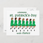 Carte Postale Irish Step Dance célèbre la Saint Patrick's Day (Devant / Derrière)
