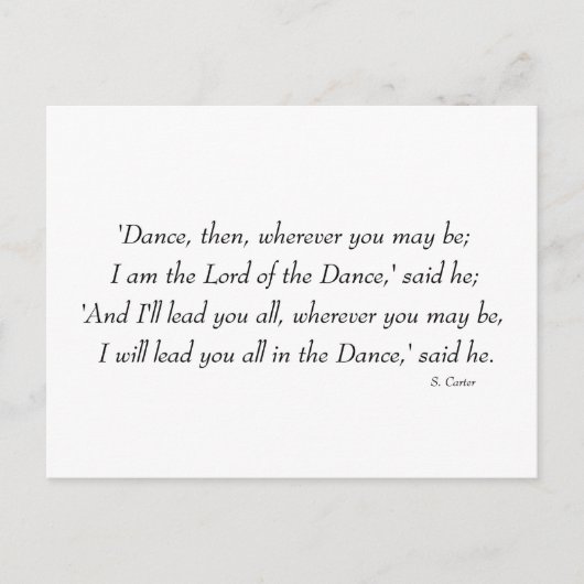 Carte Postale Irish Step Dance - Lord du choeur de danse (Devant)