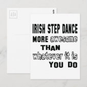 Carte Postale Irish Step danse plus géniale que ce qu'il est (Devant / Derrière)