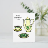 Carte Postale Irish Tea Set Happy St. Patrick's Day Postcard (Debout devant)