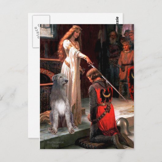 Carte Postale Irish Wolfhound 1 - L'Accolade (Devant / Derrière)