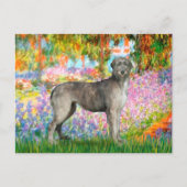 Carte Postale Irish Wolfhound 3 - Garden (Devant)