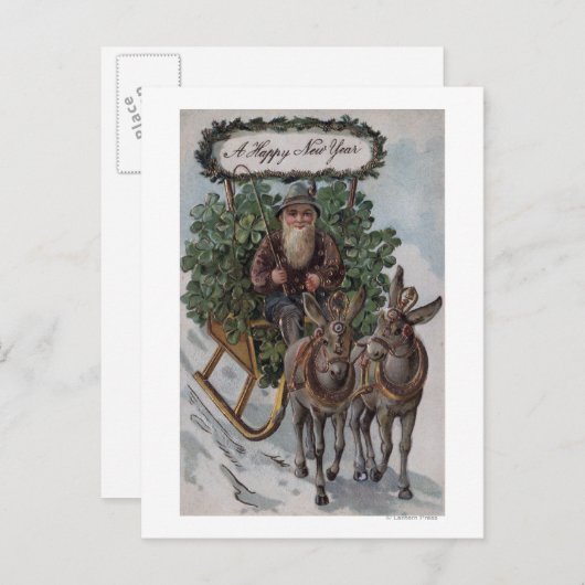 Carte Postale Irishman Drapeau de conduite des Shamrocks (Devant / Derrière)