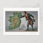 Carte Postale Irishman propose des Shamrocks à l'Irlande (Devant)
