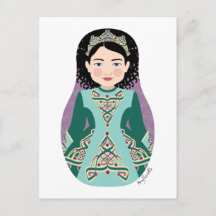 Carte postale Irlandais Dancer Black Cheveux Matry