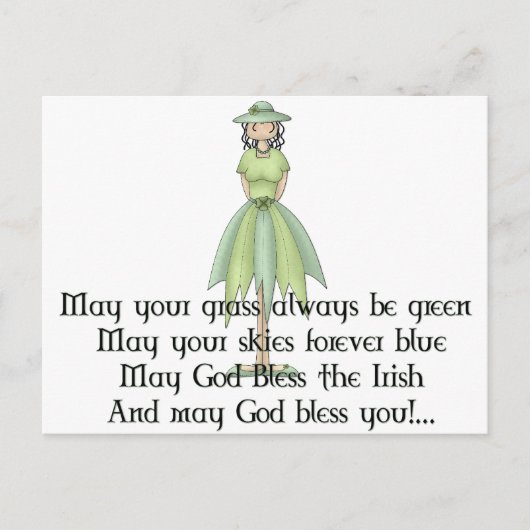Carte Postale Irlandais Fairy Girl 1 - Irish Quote (Devant)