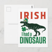Carte Postale Irlandais J'ai eu un Jour de la Saint Patrick dino (Devant / Derrière)