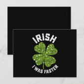 Carte Postale Irlandais J'Étais Plus Rapide Courir Course St Pat (Devant / Derrière)