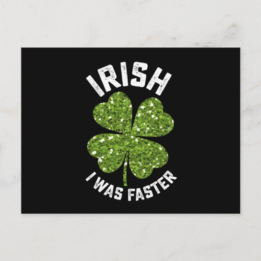 Carte Postale Irlandais J'Étais Plus Rapide Courir Course St Pat (Devant)