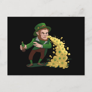 Carte Postale Irlandais Leprechaun Jetant Des Cookies Chanceux D