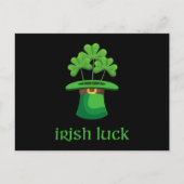 Carte Postale Irlandais Lucky Shamrock Clover Leprechaun Casquet (Devant)