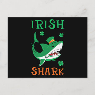 Carte Postale Irlandais Shark Shamrock St Patrick Day
