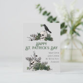 Carte Postale Irlandais Vert Fleuris Crânes St. Patrick Joyeux (Debout devant)