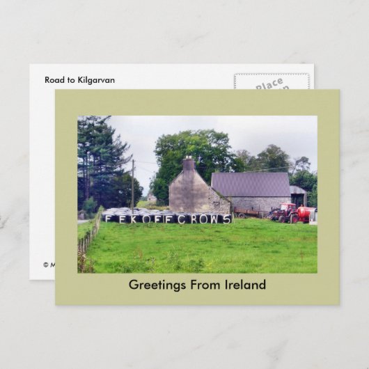 Carte postale irlandaise drôle (Devant / Derrière)