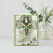 Carte Postale Irlandaise Femme Irlande Shamrock Riverdance (Debout devant)