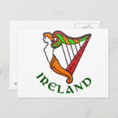 Carte postale irlandaise Harp (Devant / Derrière)