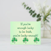 Carte postale irlandaise Lucky Assez (Debout devant)