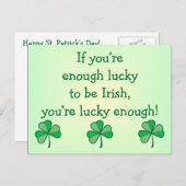 Carte postale irlandaise Lucky Assez (Devant / Derrière)