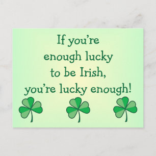 Carte postale irlandaise Lucky Assez