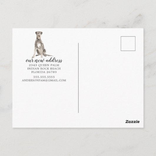 Carte postale Irlandaise Wolf Hound Moving Faire-p (Dos)