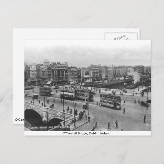 Carte Postale Irlande ancienne, pont O'Connell dans les années 1 (Devant / Derrière)